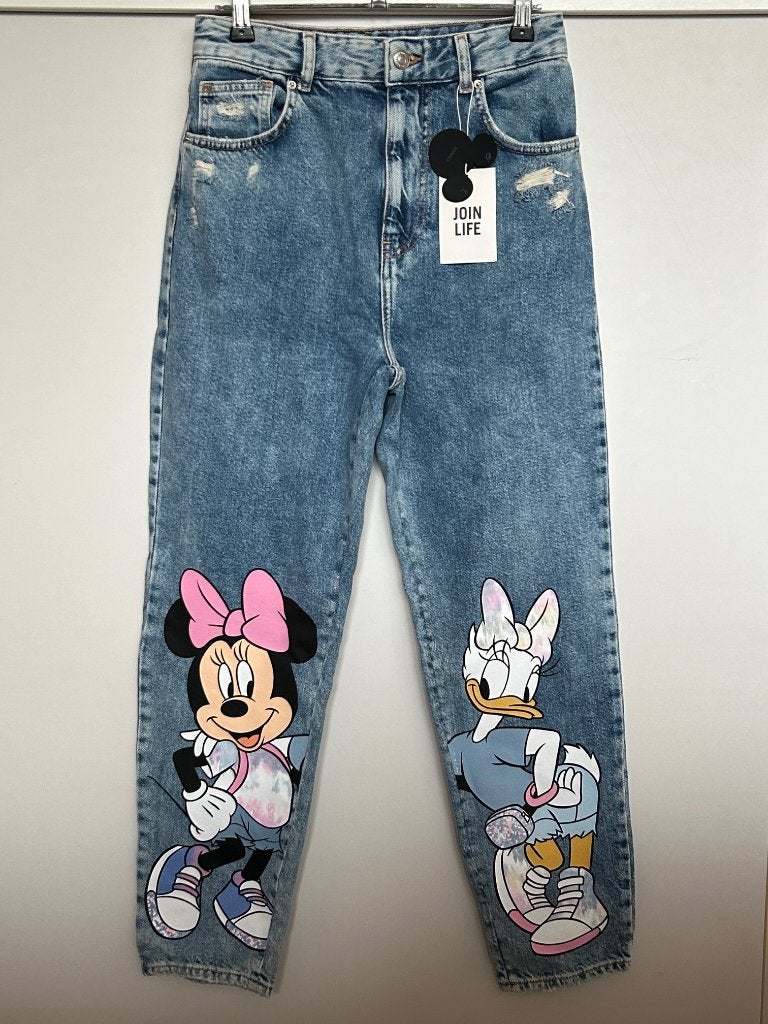 Bershka Disney  jeans maat 36 nieuw, Blauw, Nieuw, Maat 36 (S), Lang