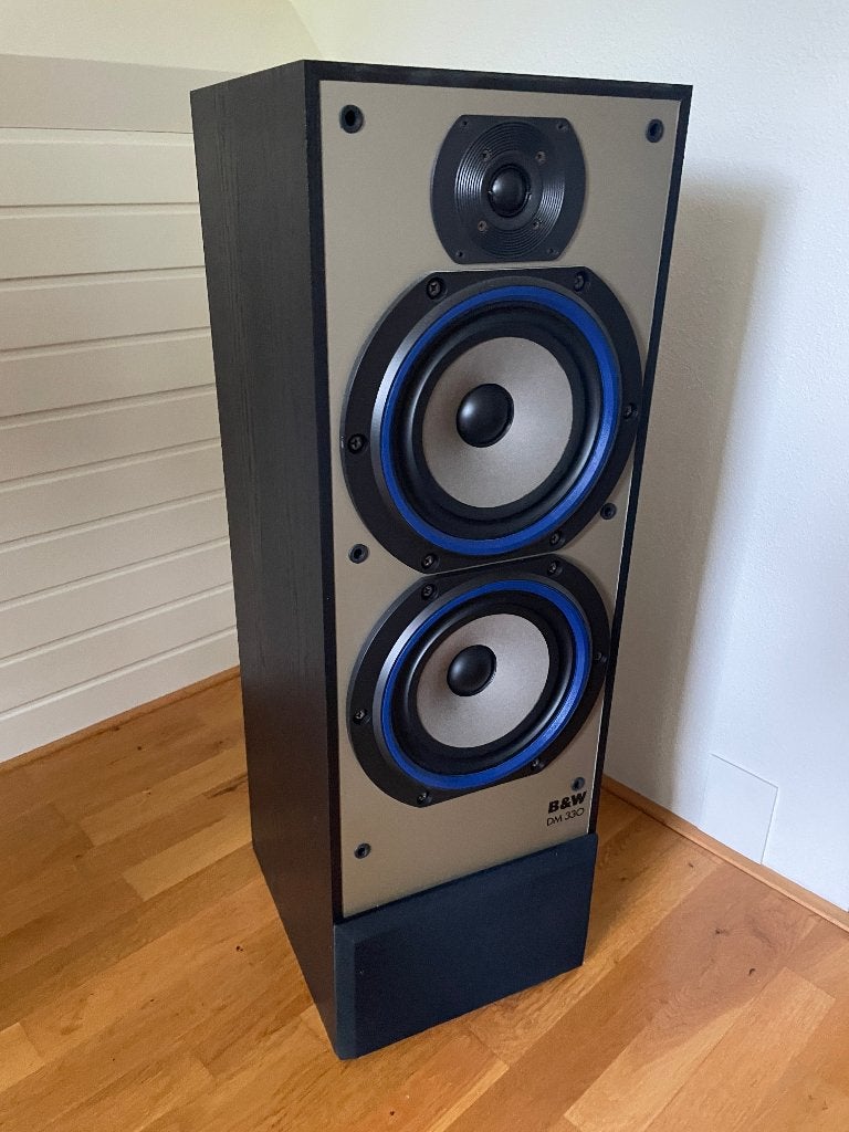 B&W DM330 Vloerstaande luidsprekers Black Ash vinyl, Ophalen, Vloerstaande luidspreker, Zo goed als nieuw, 60 tot 120 watt