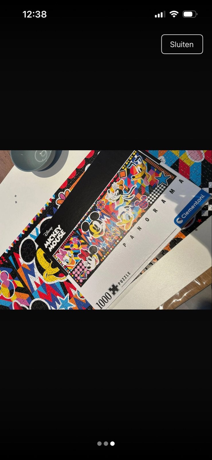 Disney Mickey Mouse Panorama Puzzel 1000 stukjes Clementoni, Hobby en Vrije tijd, Denksport en Puzzels, Ophalen of Verzenden, 500 t/m 1500 stukjes