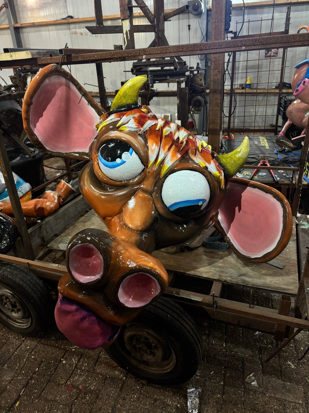Carnavalskop Koe, Hobby en Vrije tijd, Knutselen, Ophalen, Gebruikt, Handgemaakt, Overige typen
