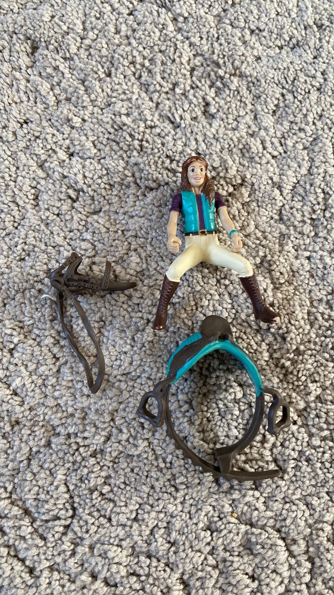Schleich zadel setje met poppetje, Kinderen en Baby's, Speelgoed | Actiefiguren, Ophalen of Verzenden, Gebruikt