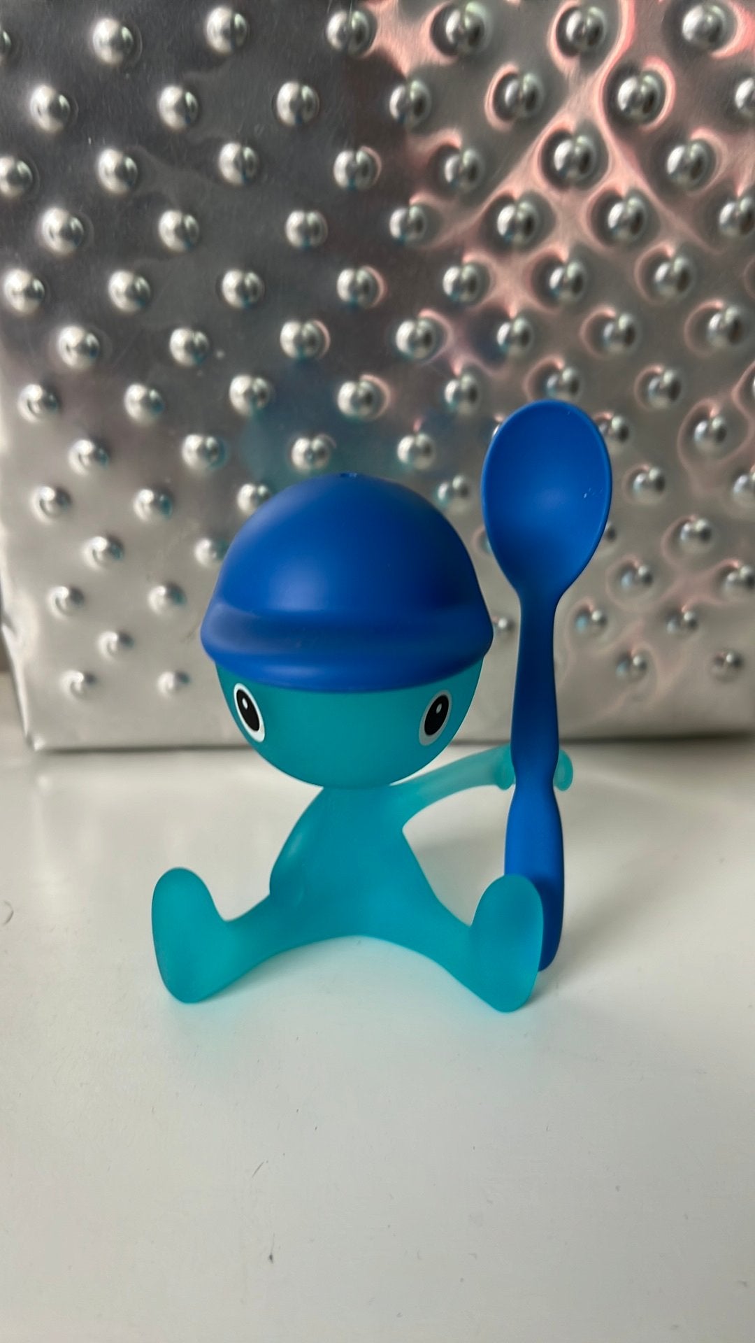 Alessi eierdopje cico (blauw), Kunststof, Overige merken, Overige typen, Ophalen of Verzenden
