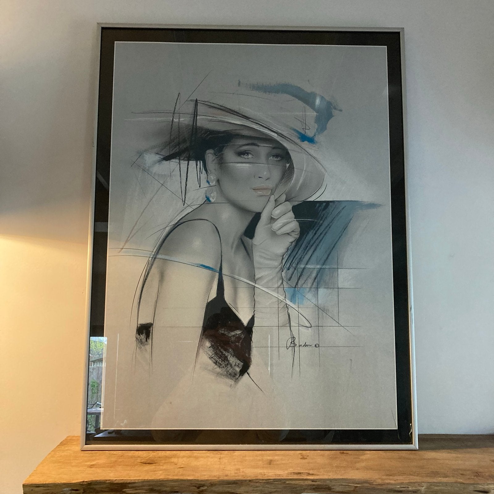 Verkerke Poster Jaren '80 - Vrouw met Hoed - 81x61 cm, Huis en Inrichting, Ophalen, Gebruikt, Foto of Poster, 75 – 100
