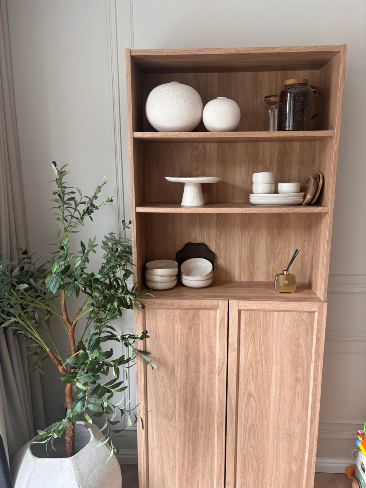 IKEA Billy /Oxberg eikenpatroon, Ophalen, 200 cm of meer, 50 tot 100 cm, Zo goed als nieuw