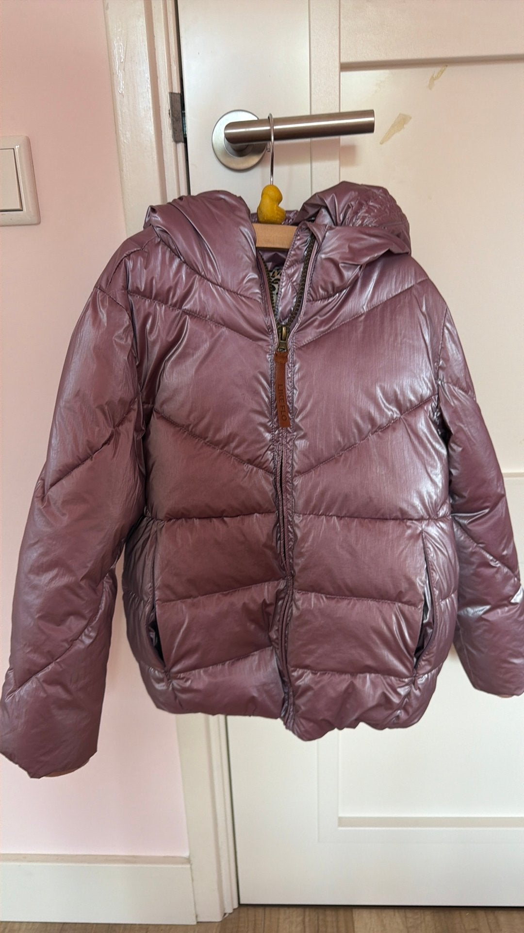 Like flo winterjas zgan 122 roze glimmend, Ophalen of Verzenden, Zo goed als nieuw, Meisje, Jas
