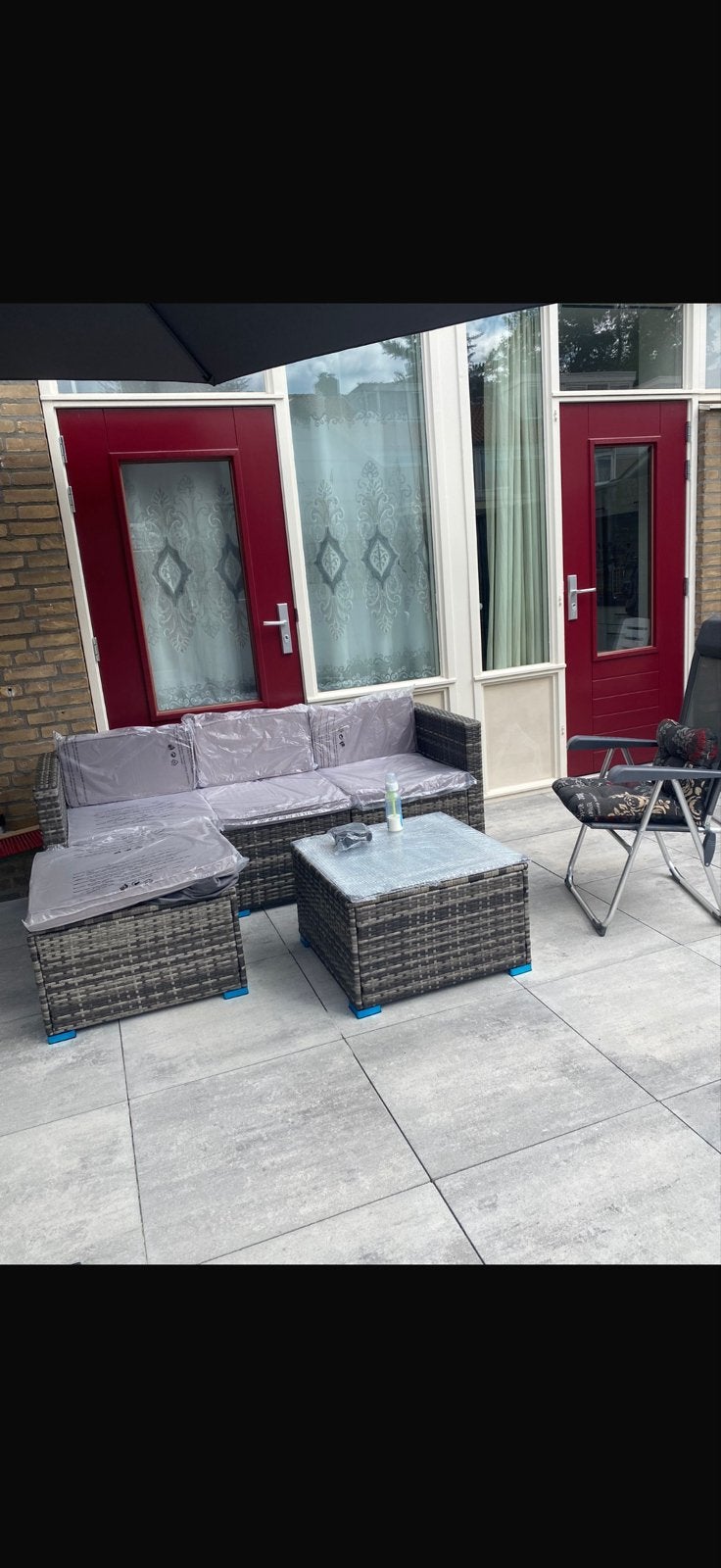 Tectake Home Wicker Lounge Lignano - Zo goed als nieuw, Tuin en Terras, Tuinsets en Loungesets, Ophalen, 4 zitplaatsen, Zo goed als nieuw