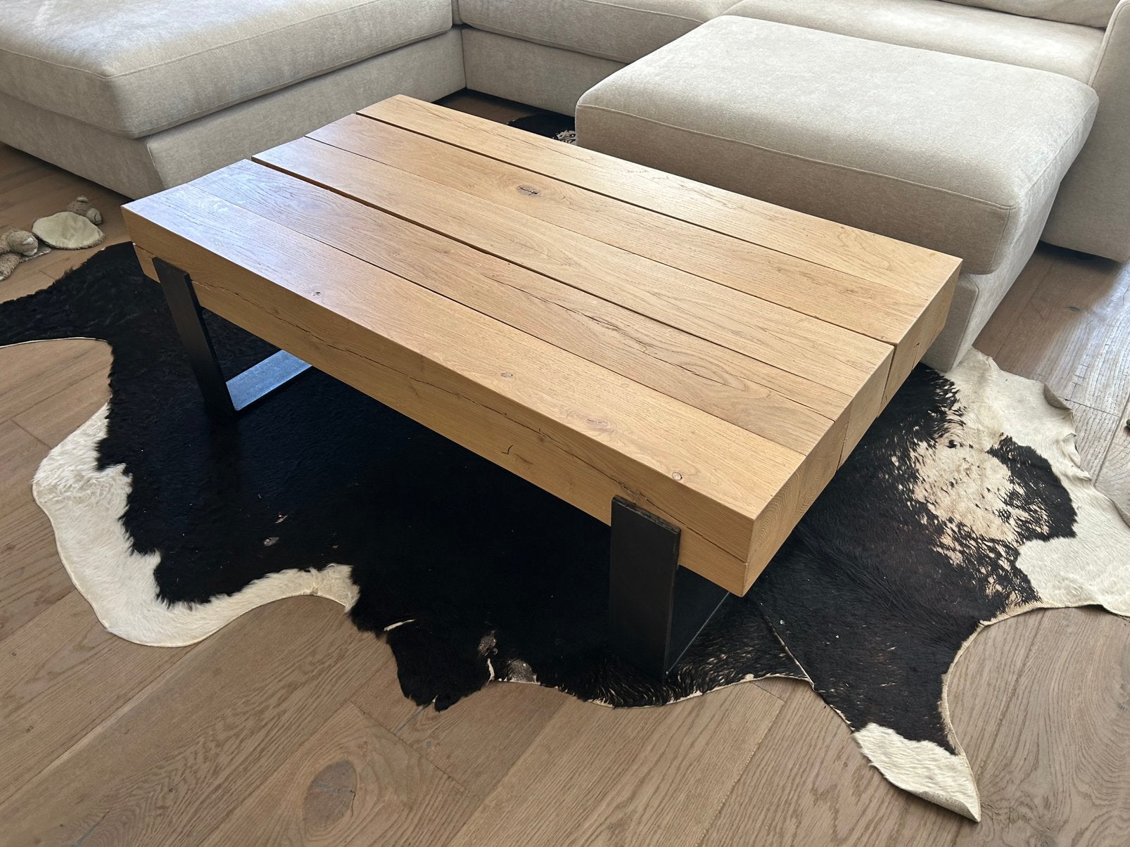 Mooie nette eikenhouten salon tafel, Ophalen, 100 tot 150 cm, 50 tot 100 cm, Zo goed als nieuw