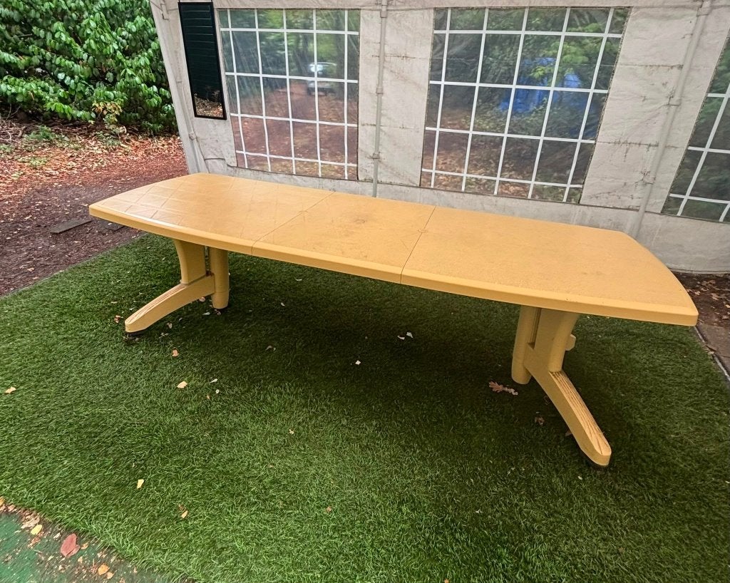 Hartman tuintafel met bijpassende grasmat., Ophalen, Gebruikt, Rechthoekig, Kunststof