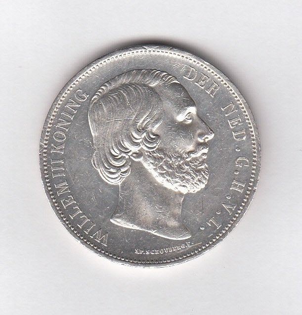 Willem III - 2 1/2 gulden 1872 schitterend exemplaar-Sch.598, Ophalen of Verzenden, Koning Willem III, 2½ gulden, Zilver