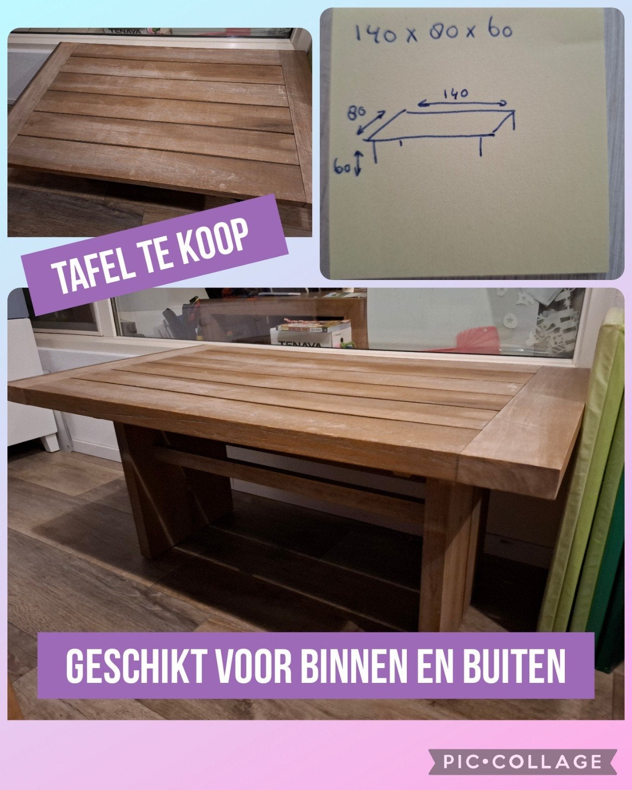 salontafel - massief - binnen en buiten - bieden v.a. 60euro, Ophalen, Hout