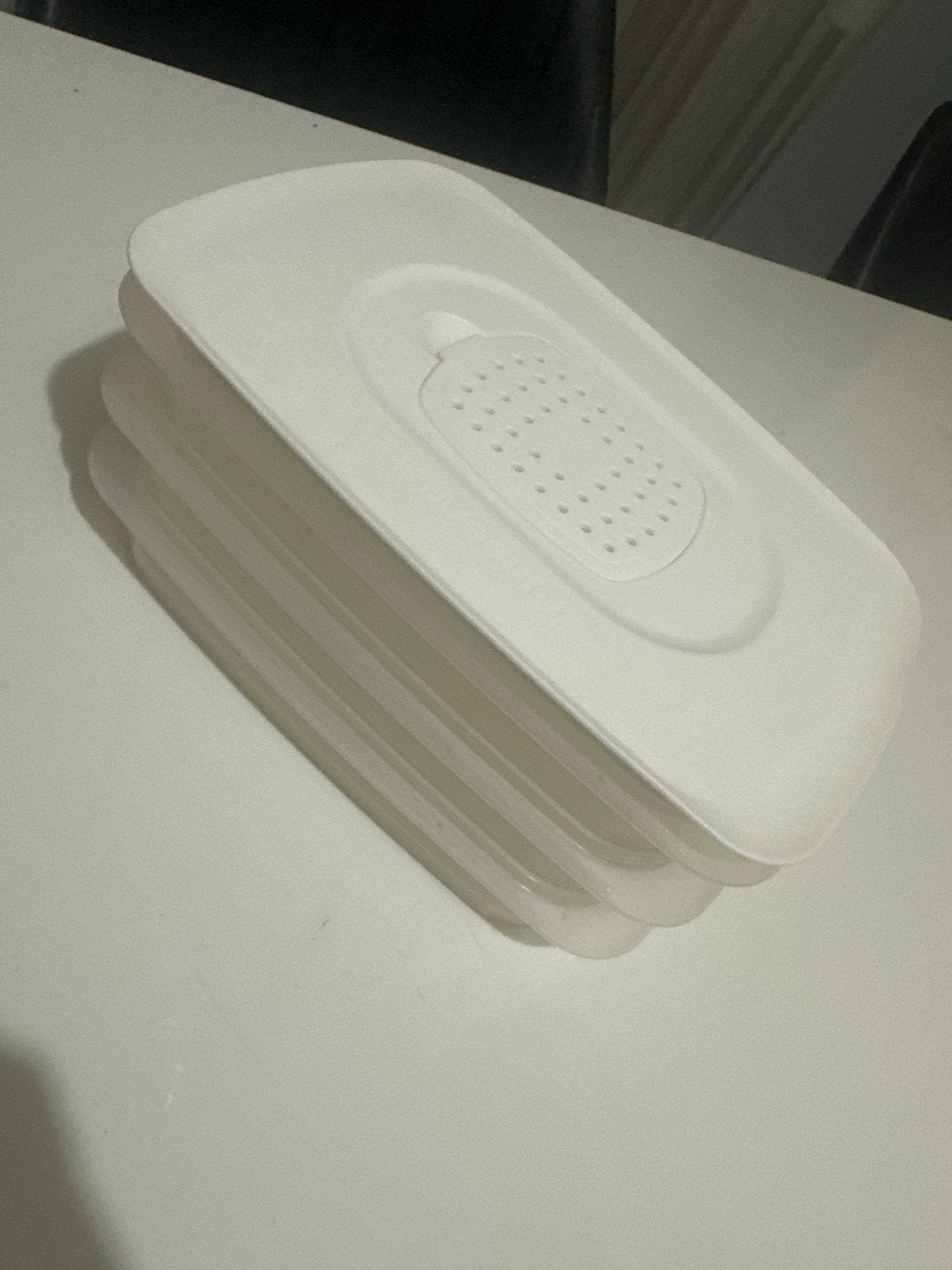 Tupperware CombiSmart Vlees & Kaasdoos 3 Laags 700ml, Bewaardoos, Wit, Ophalen of Verzenden, Zo goed als nieuw