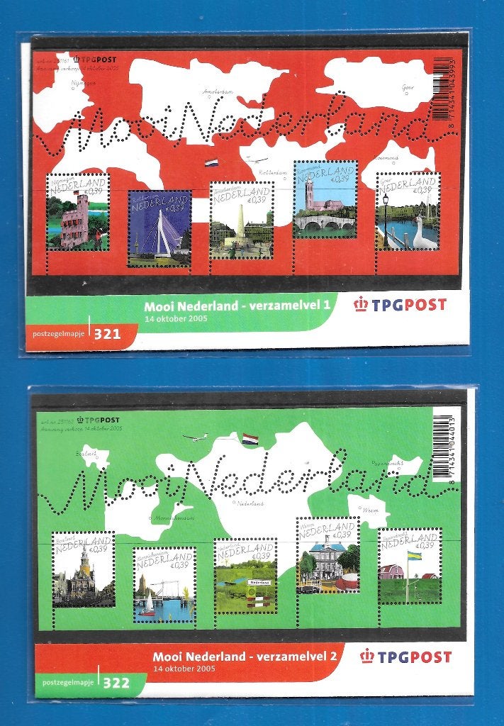 Postzegelmapje 321 & 322 Mooi Nederland verzamelvel 1 & 2, Verzenden, Na 1940, Postfris