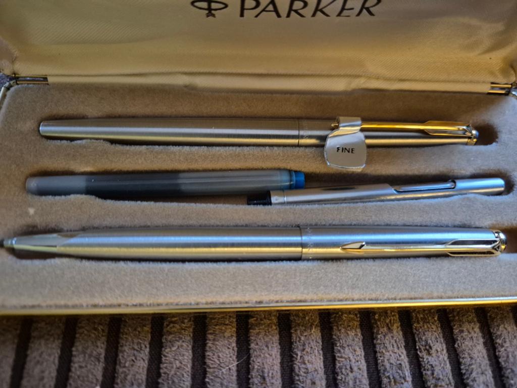 Vintage Parker Pennenset - Vulpen en Balpen in Doosje, Pennenset, Parker, Met doosje, Ophalen of Verzenden