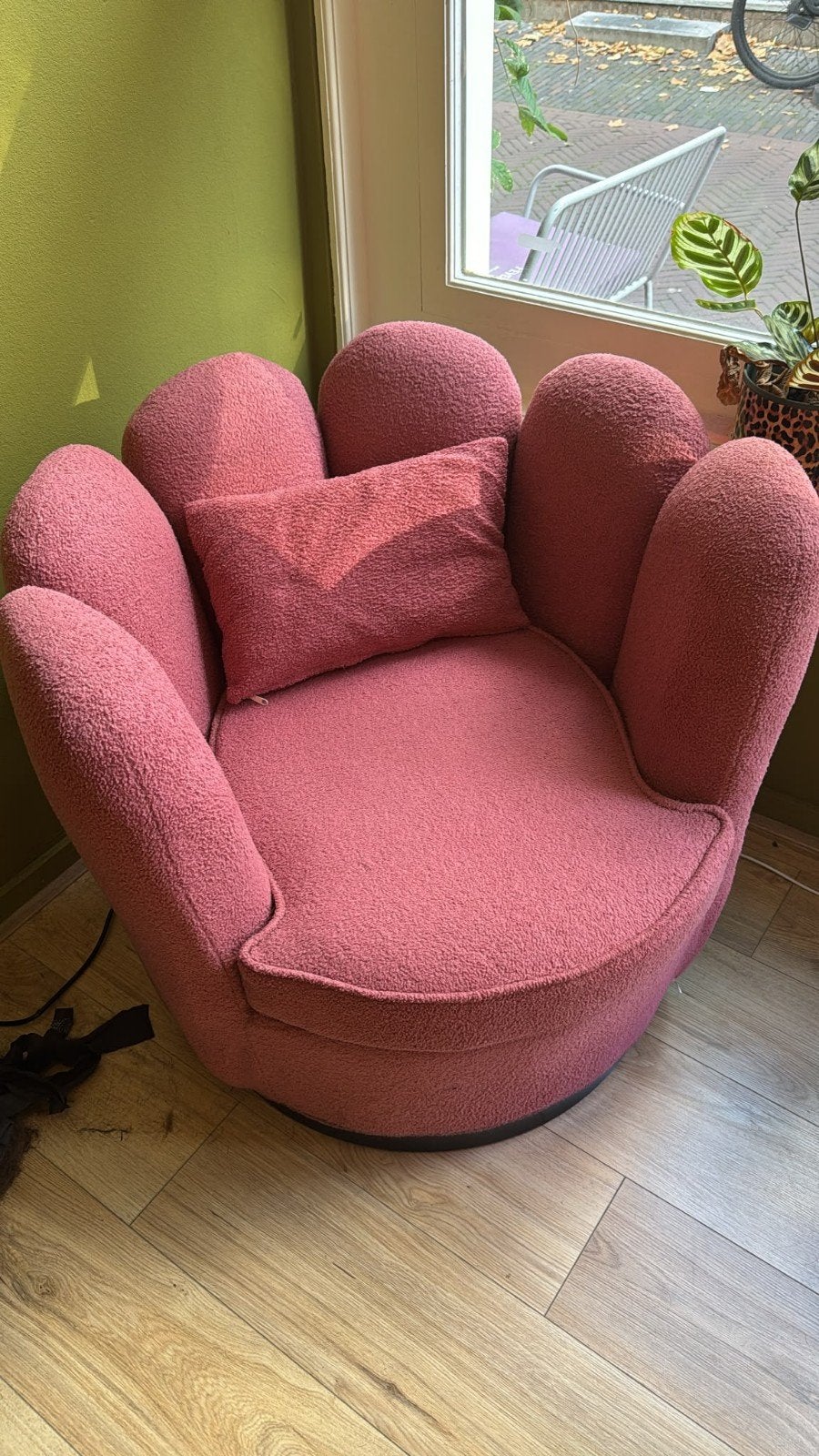 Draaibare Bouclé Fauteuil - Zo goed als nieuw, 75 tot 100 cm, Ophalen of Verzenden, Zo goed als nieuw, Stof
