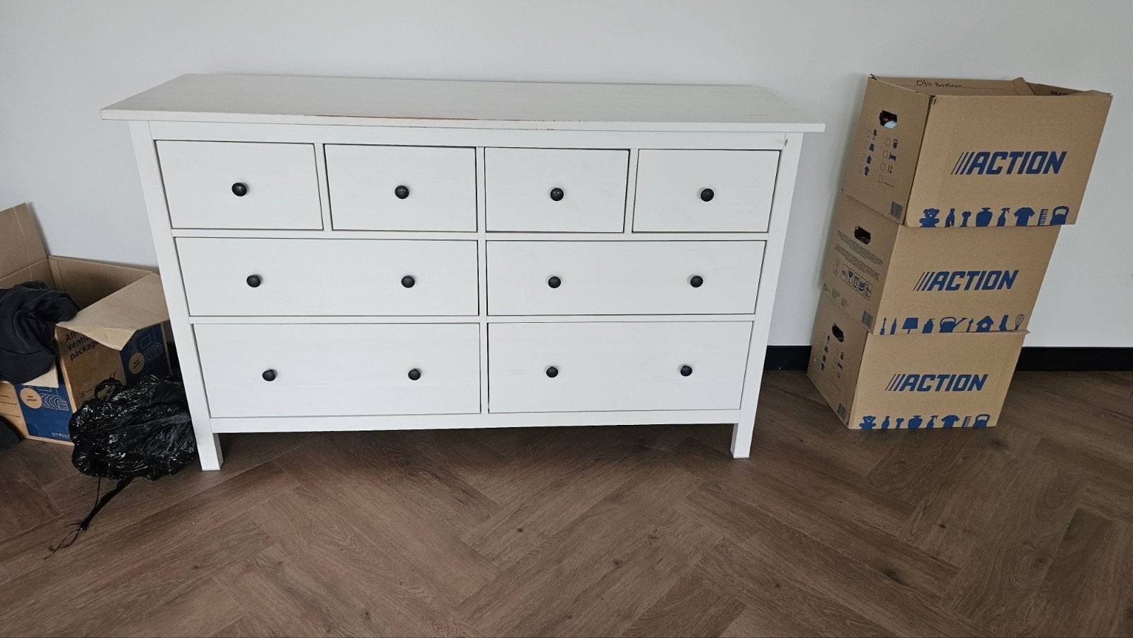 IKEA HEMNES ladekast wit met 8 lades, Ophalen, Gebruikt, 100 tot 150 cm, 150 tot 200 cm