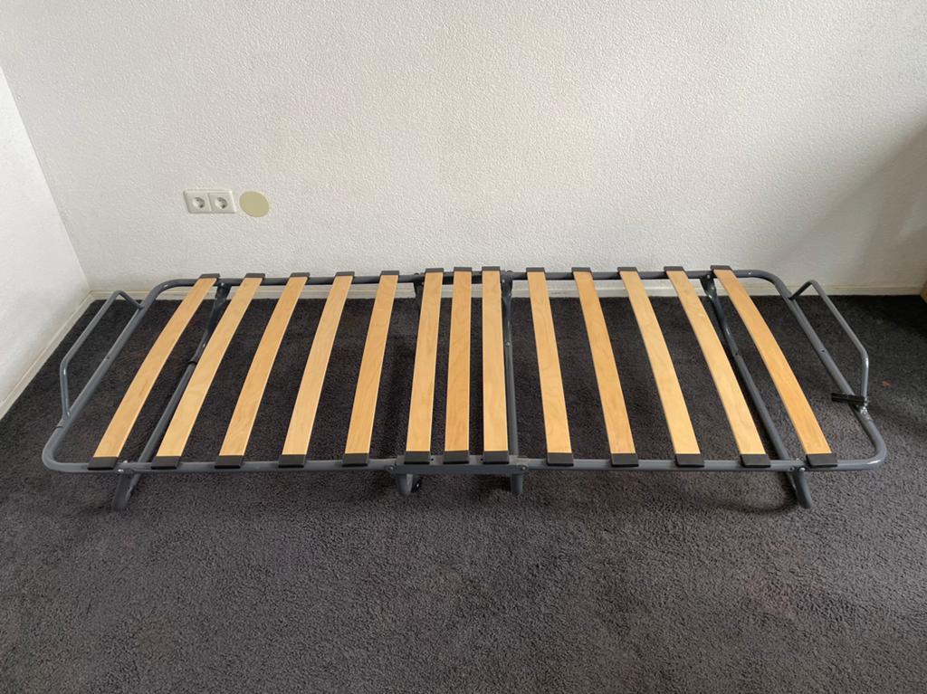 Opklapbaar stretchbed, Ophalen, Eenpersoons, 190 cm of minder, Zo goed als nieuw