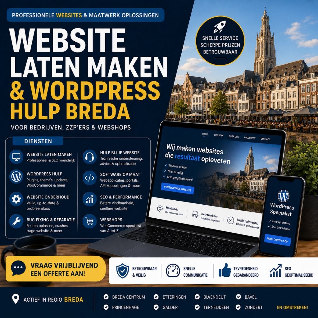 Website Laten Maken & WordPress Hulp Breda, Vanaf 10 jaar, 33 - 40 uur, HBO, Geschikt als bijbaan