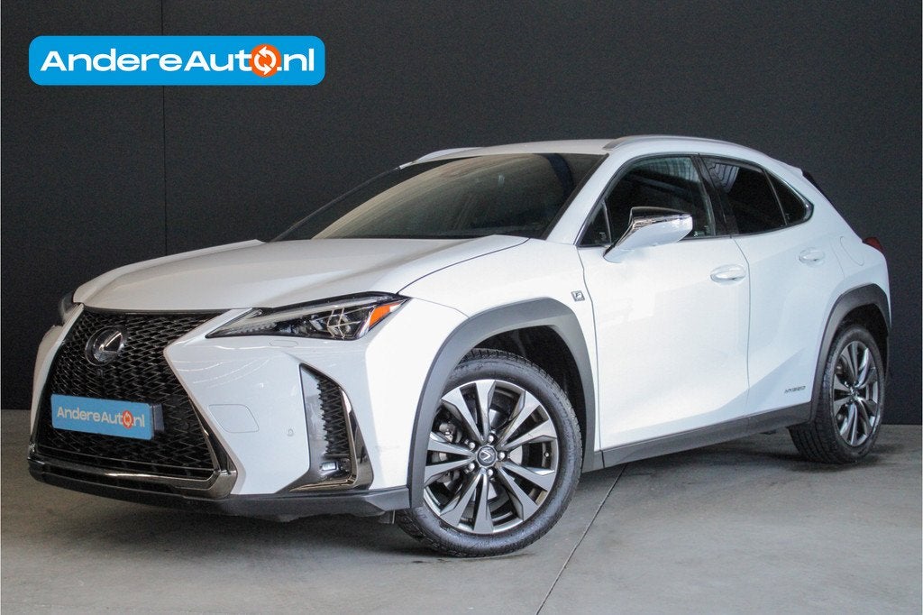 Lexus UX 250h F Sport Premium |dealer onderhouden|leder|elek, Auto's, Lexus, Gebruikt, Zwart, 4 cilinders, Wit