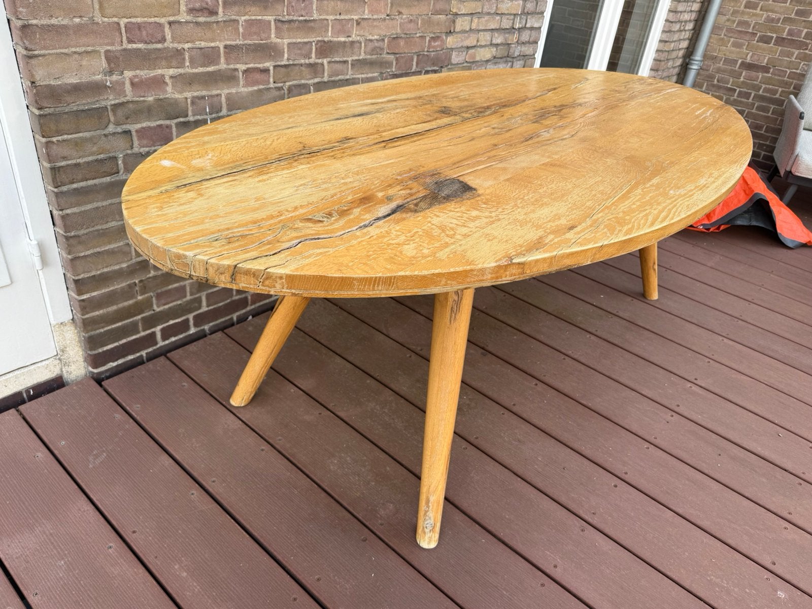 Ovale eettafel, opknapper, Ophalen, Gebruikt, 100 tot 150 cm, Scandinavisch