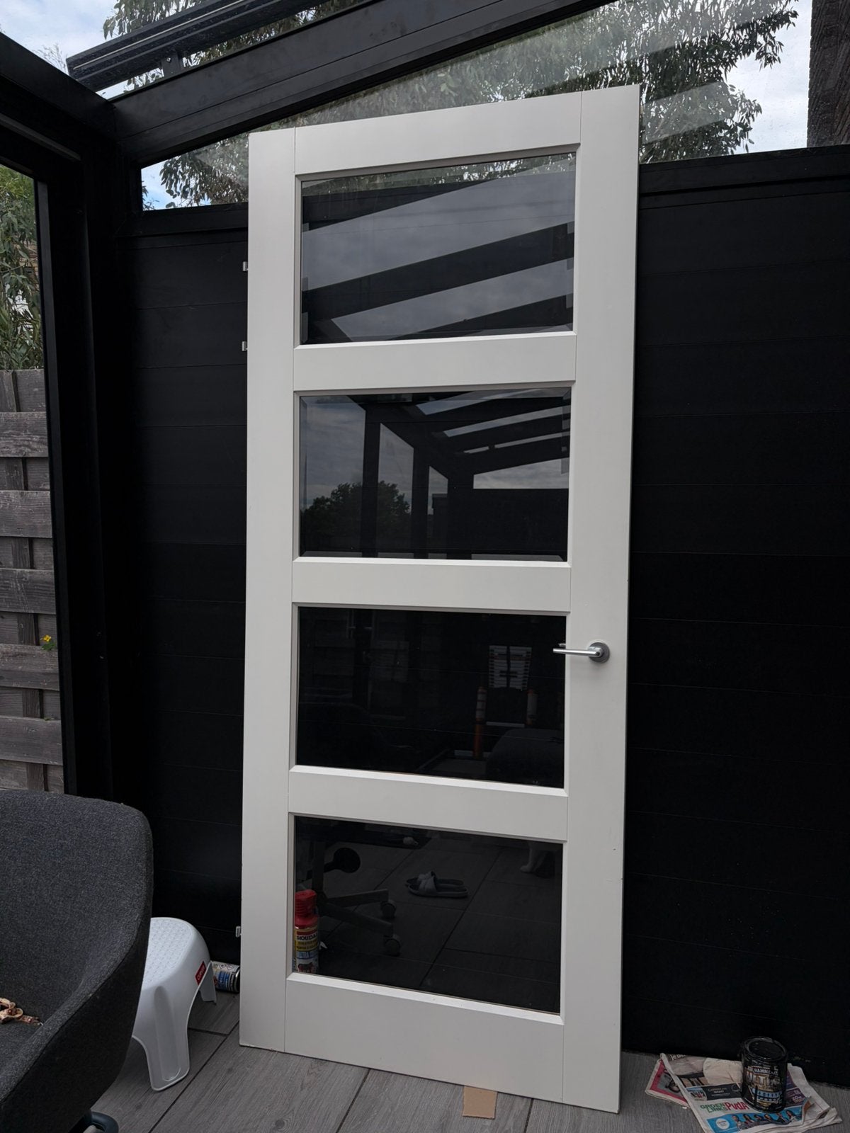 Door 231x95, Doe-het-zelf en Verbouw, Kozijnen en Schuifpuien, Raamkozijn, Zo goed als nieuw, Hout, Ophalen