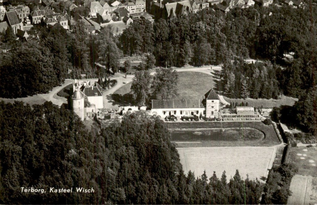 Terborg - Kasteel Wisch - Luchtfoto, Ophalen of Verzenden, 1940 tot 1960, Gelopen, Gelderland