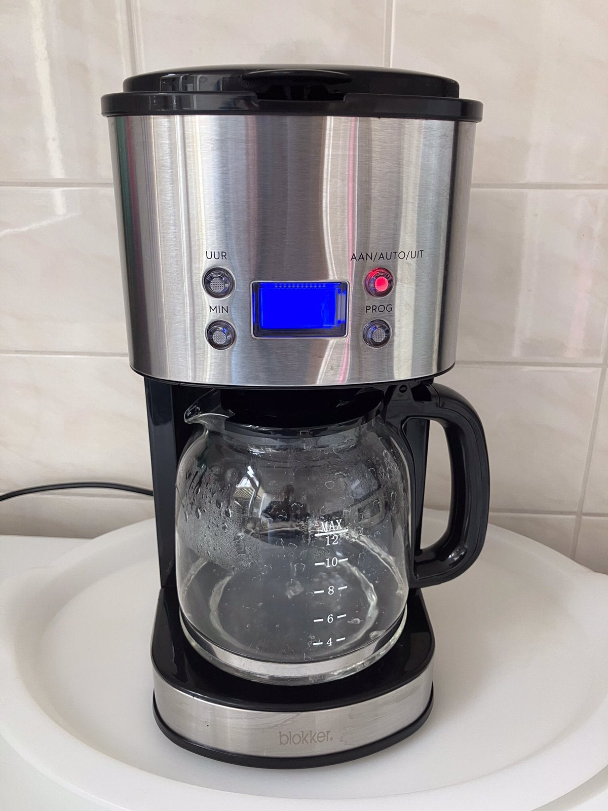 Z.g.a.n/Blokker koffiezetapparaat/zilverkleur 12 kopjes, Witgoed en Apparatuur, 10 kopjes of meer, Koffiemachine, Gemalen koffie