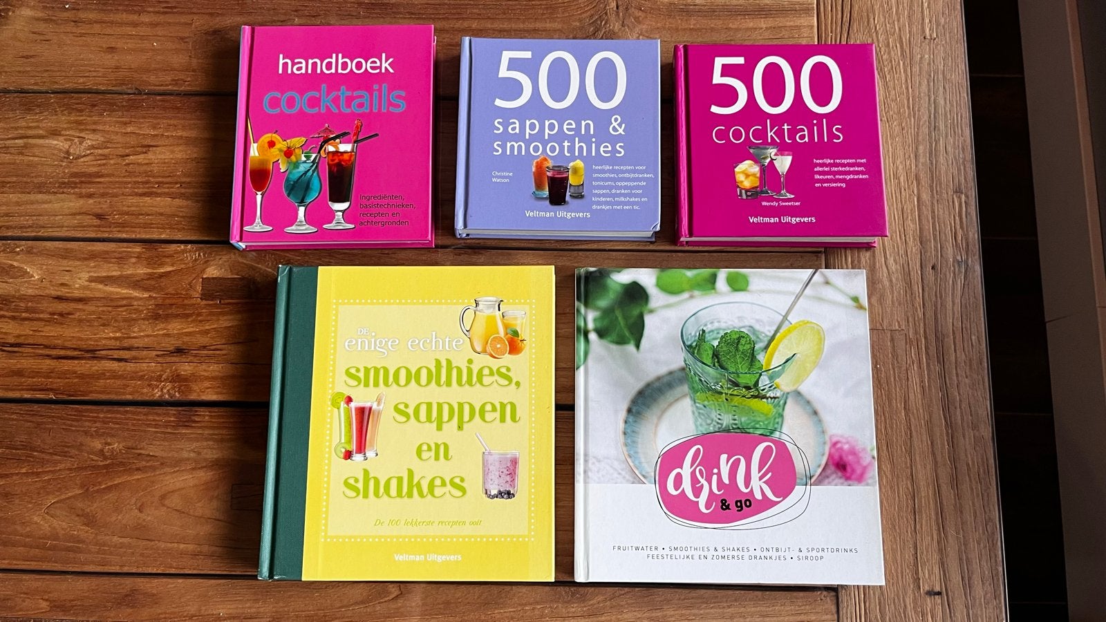 Boekenpakket: Smoothies, sappen en cocktails (5 stuks), Boeken, Ophalen of Verzenden, Zo goed als nieuw, Overige typen, Gezond koken