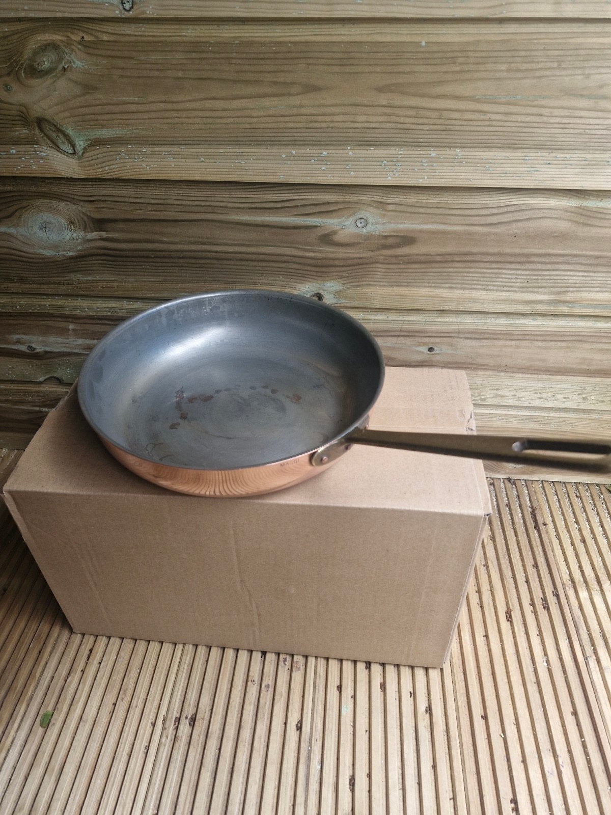 Zware roodkoperen Maggi panekoek pan, Ophalen of Verzenden, Koper