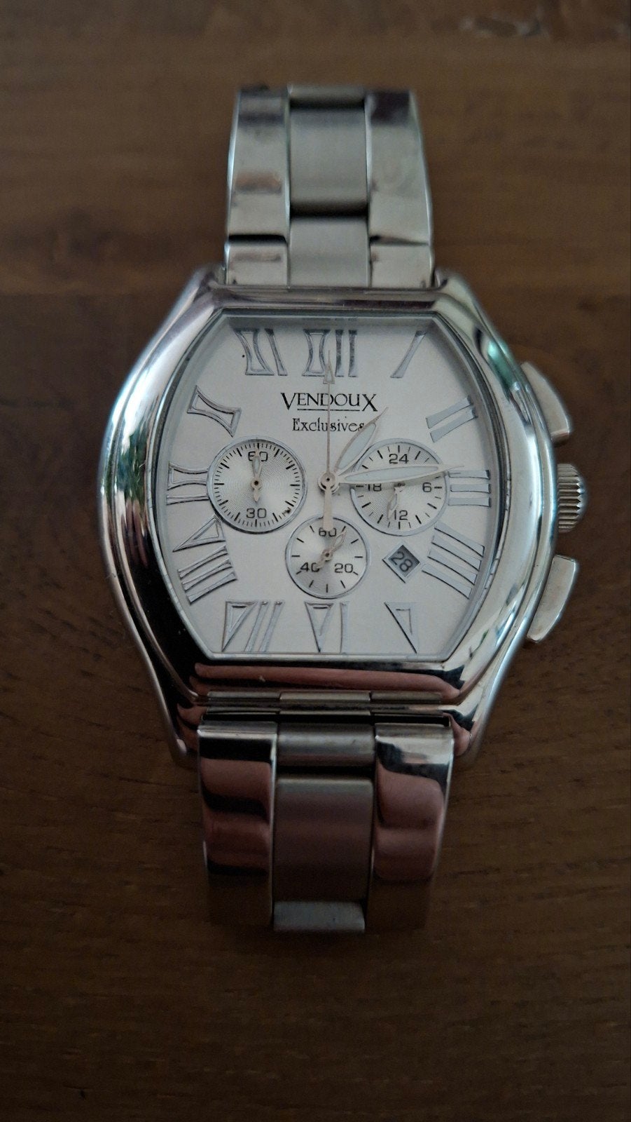 Vendoux Exclusives Herenhorloge RVS - Zo goed als nieuw, Sieraden, Tassen en Uiterlijk, Overige merken, Staal, Staal, Polshorloge