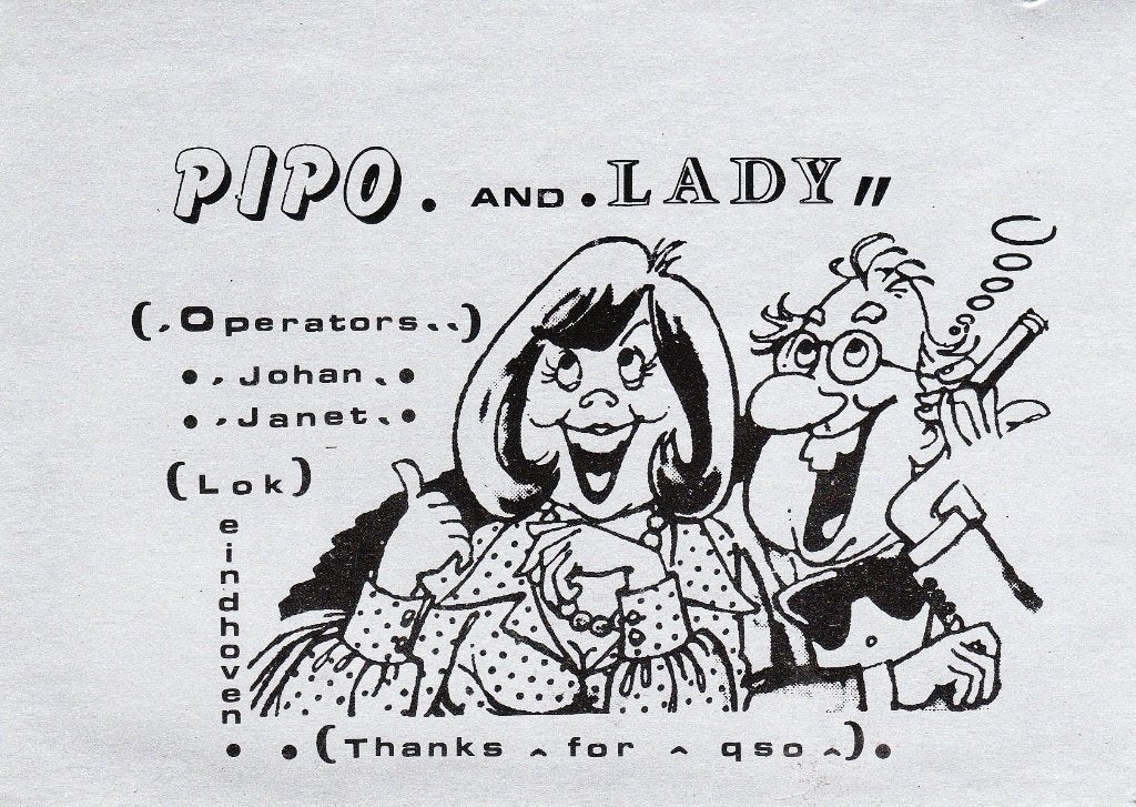 Eindhoven QSL kaart Pipo, Ophalen of Verzenden, 1980 tot heden, Ongelopen, Overige thema's