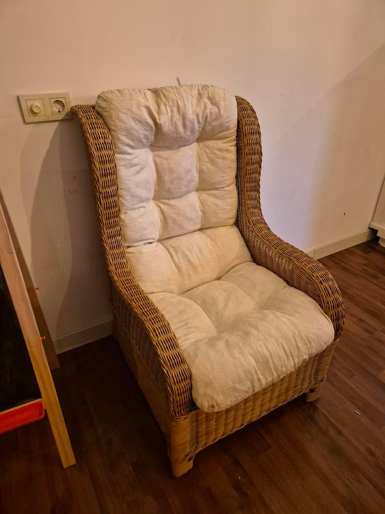 Comfortabele rotan stoel met kussen, Ophalen, Gebruikt, Overige kleuren, Bohemian