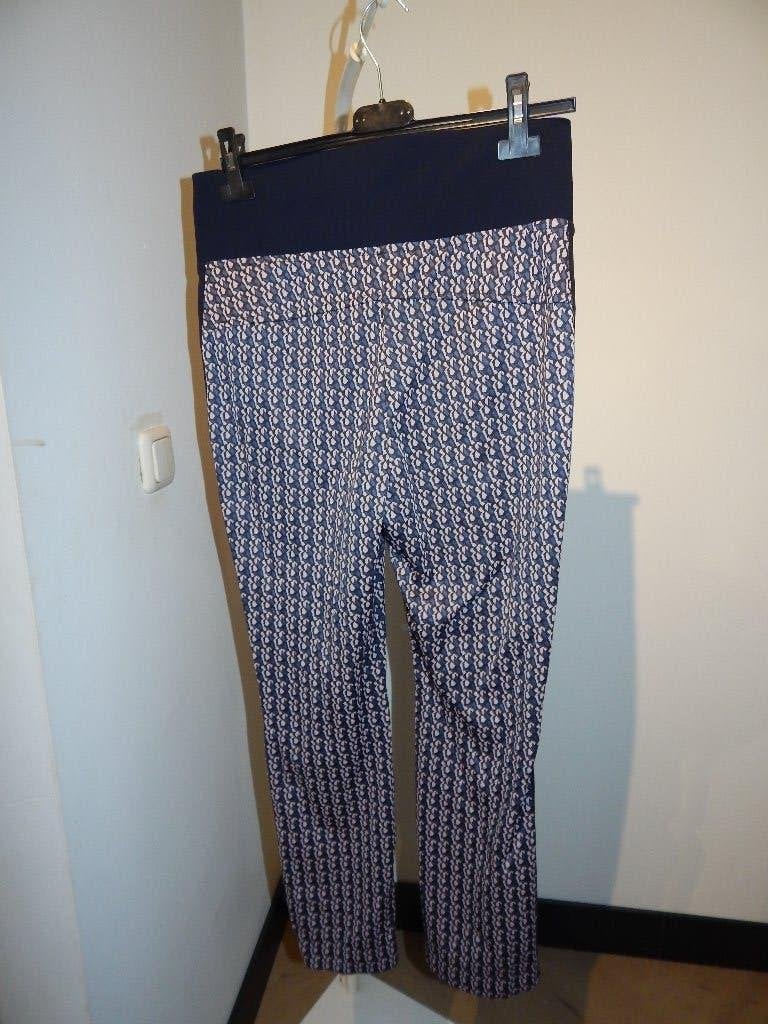 Marccain stretch broek deels travel stof in motief N3/M, Maat 38/40 (M), Zo goed als nieuw, Lang, Marccain
