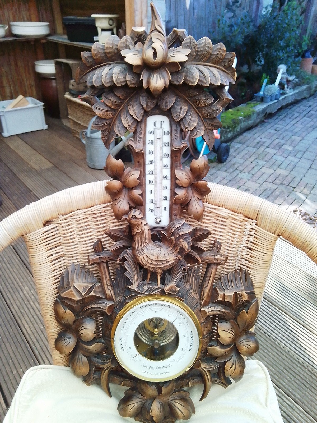 antiek weerstation, Ophalen of Verzenden, Gebruikt, Weerstation