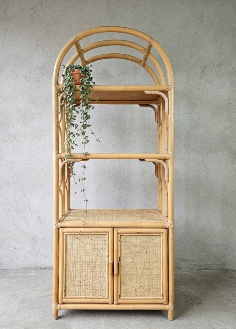 Vintage rotan kast uit de jaren '70 Manou boogmodel kast, Ophalen of Verzenden