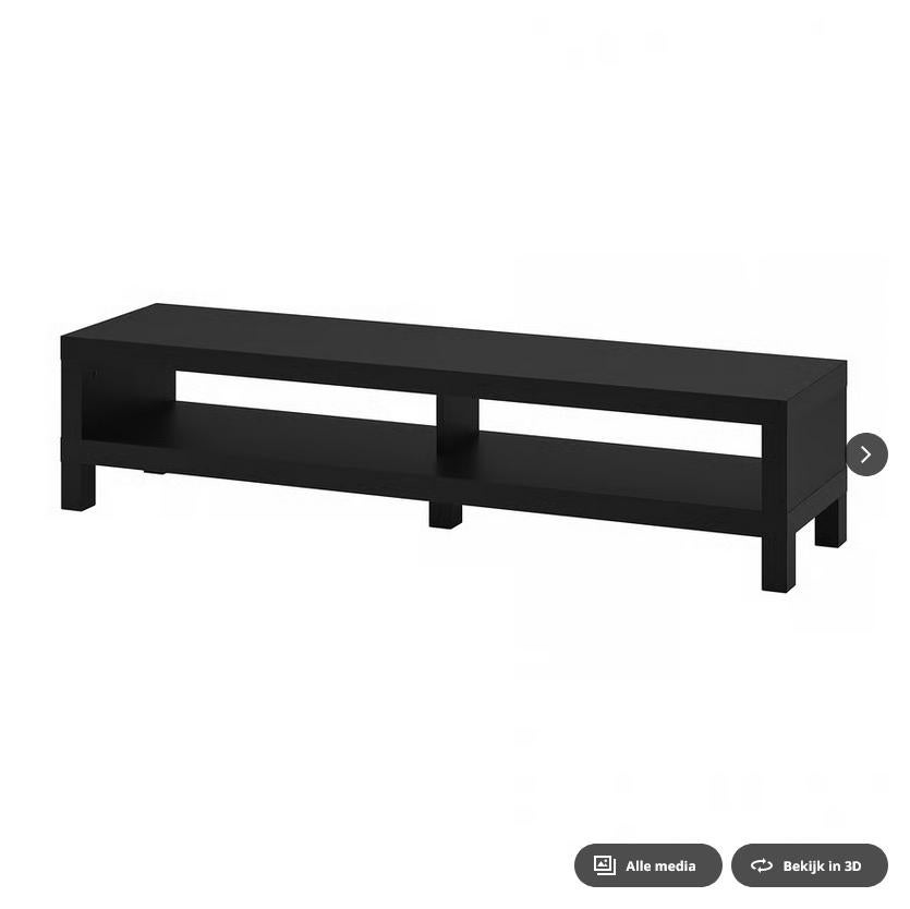 IKEA ‘LACK’ TV-kast/meubel, laag, zwartbruin, 160x35x36 cm, Ophalen, Overige materialen, Gebruikt, 150 tot 200 cm