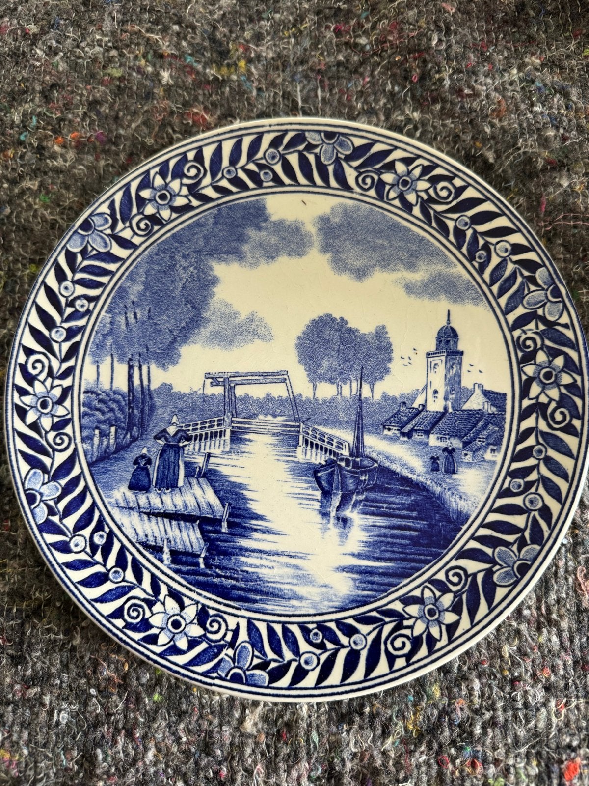 Vintage Boch Frères Keramis Delfts Blauw Wandbord, Ophalen of Verzenden