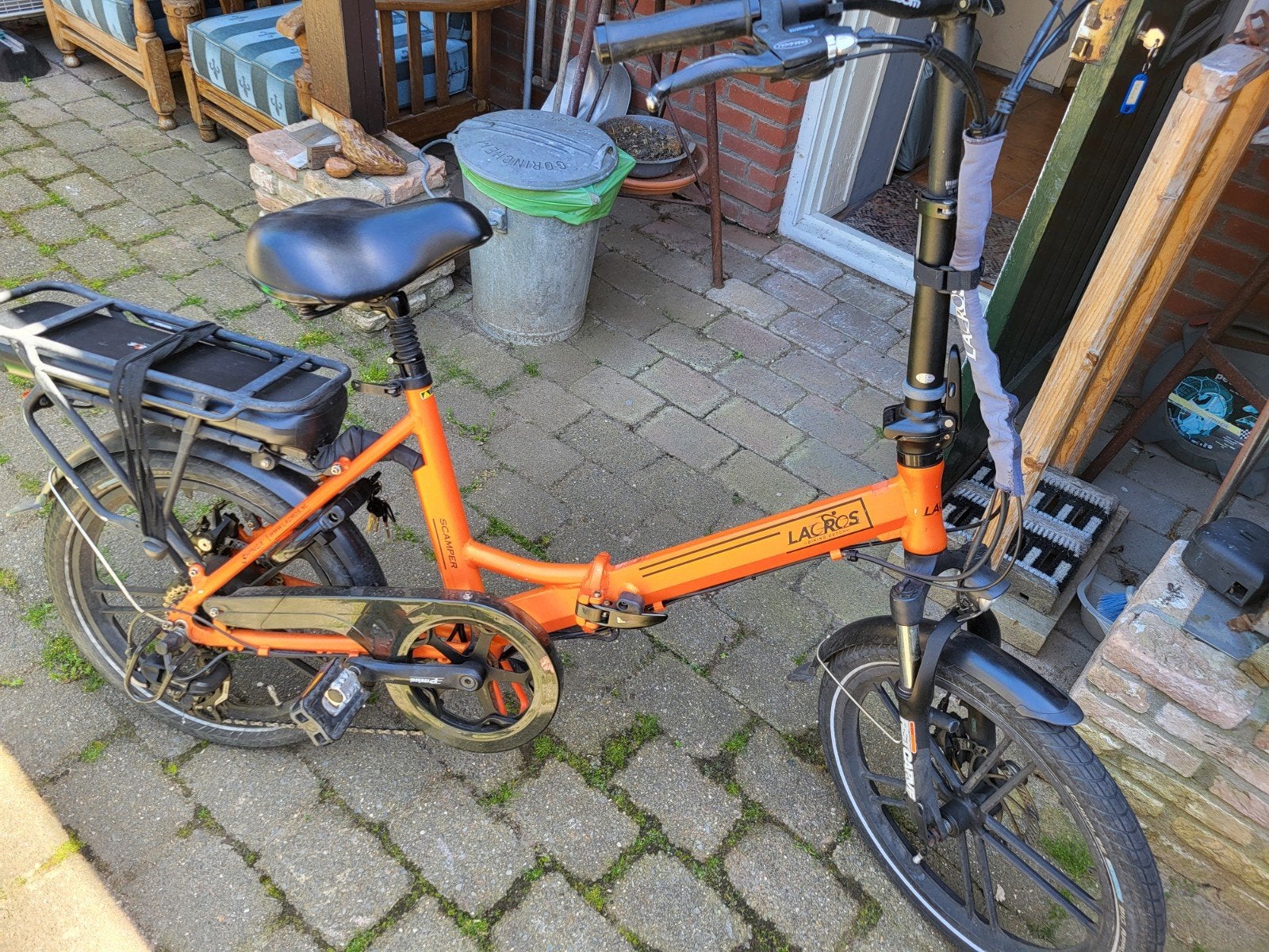 Lacros Scamper elektrische vouwfiets met accessoires, Fietsen en Brommers, Fietsen | Vouwfietsen, 20 inch of meer, Gebruikt, Versnellingen