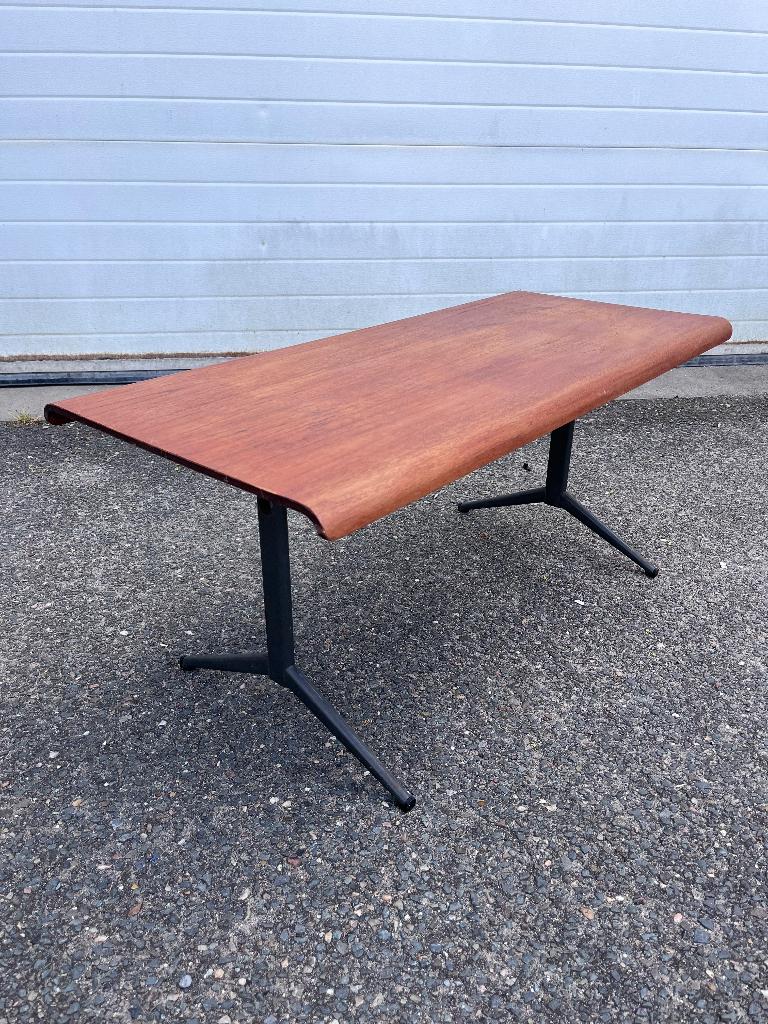 Salontafel jaren 60 plywood vintage retro, Huis en Inrichting, Tafels | Salontafels, Ophalen, Gebruikt, 100 tot 150 cm, 50 tot 100 cm