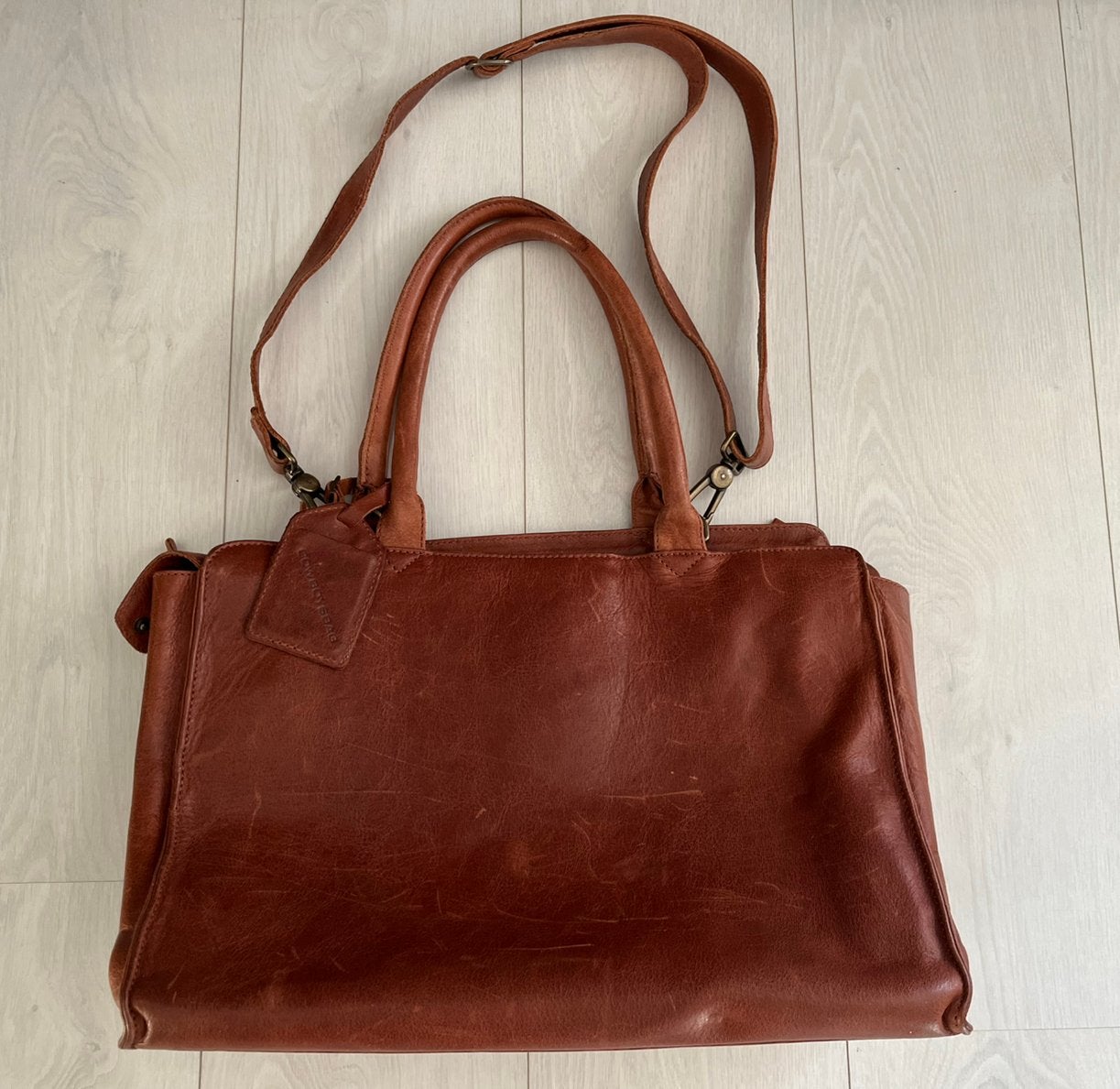 Cowboysbag Norwich Cognac Nr 1917/300, Sieraden, Tassen en Uiterlijk, Tassen | Damestassen, Ophalen, Zo goed als nieuw, Bruin