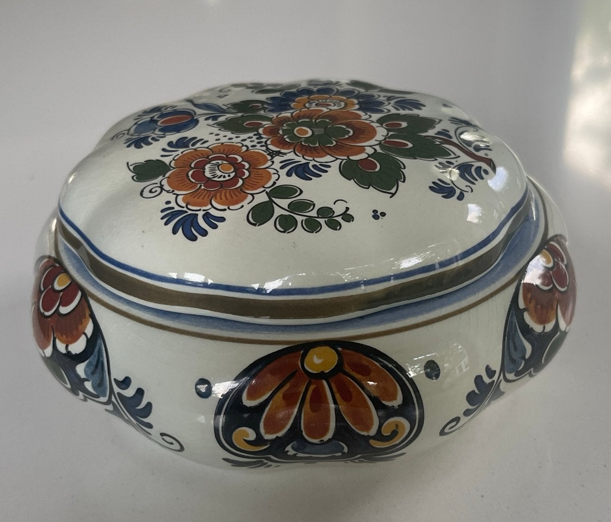Delfts Polychroom Handwerk Sieradendoosje, Antiek en Kunst, Ophalen of Verzenden