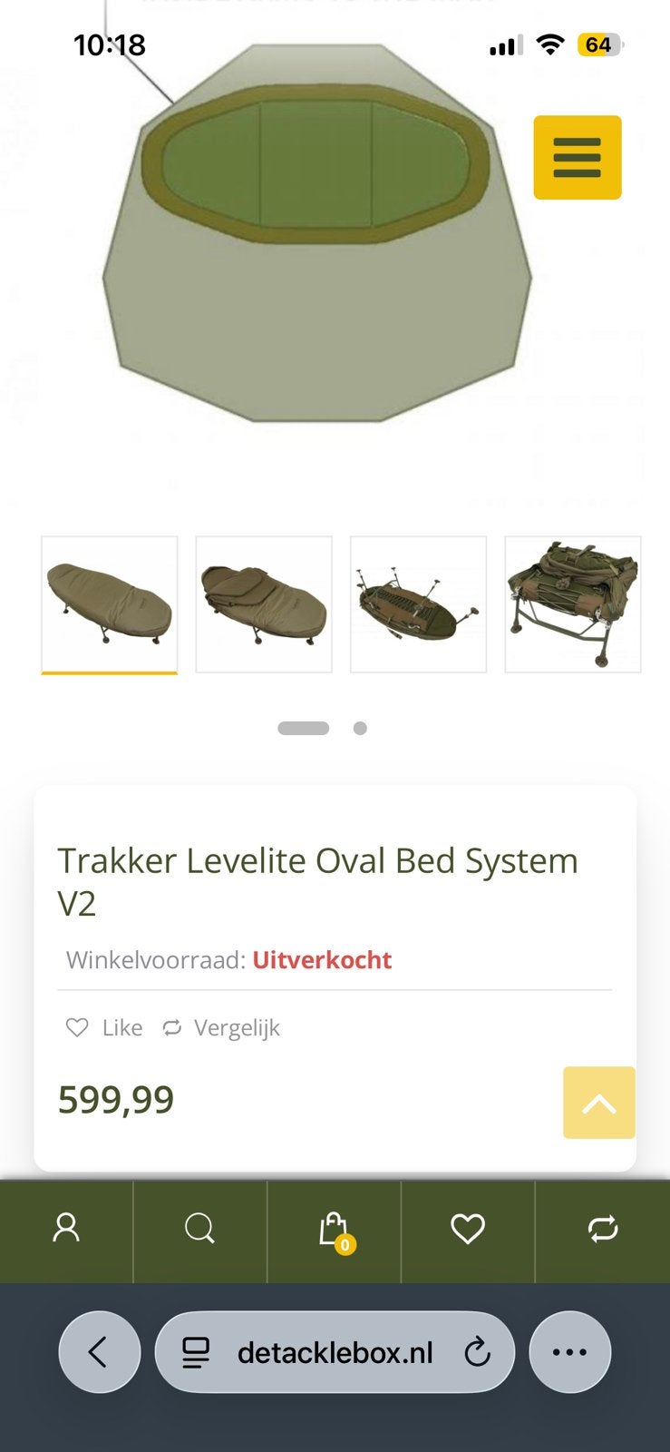 Trakker Levelite Oval Bed System V2 fox aqau solar nahs esp, Ophalen of Verzenden, Zo goed als nieuw, Overige typen