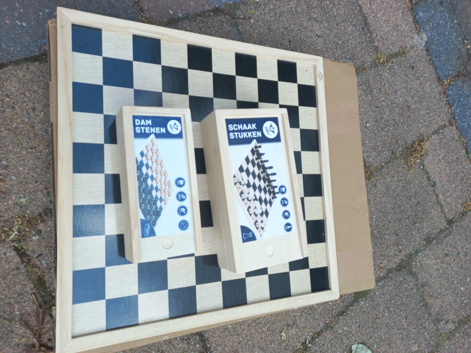 Schaak- en dambord met stukken, Ophalen of Verzenden, Zo goed als nieuw, Schaken