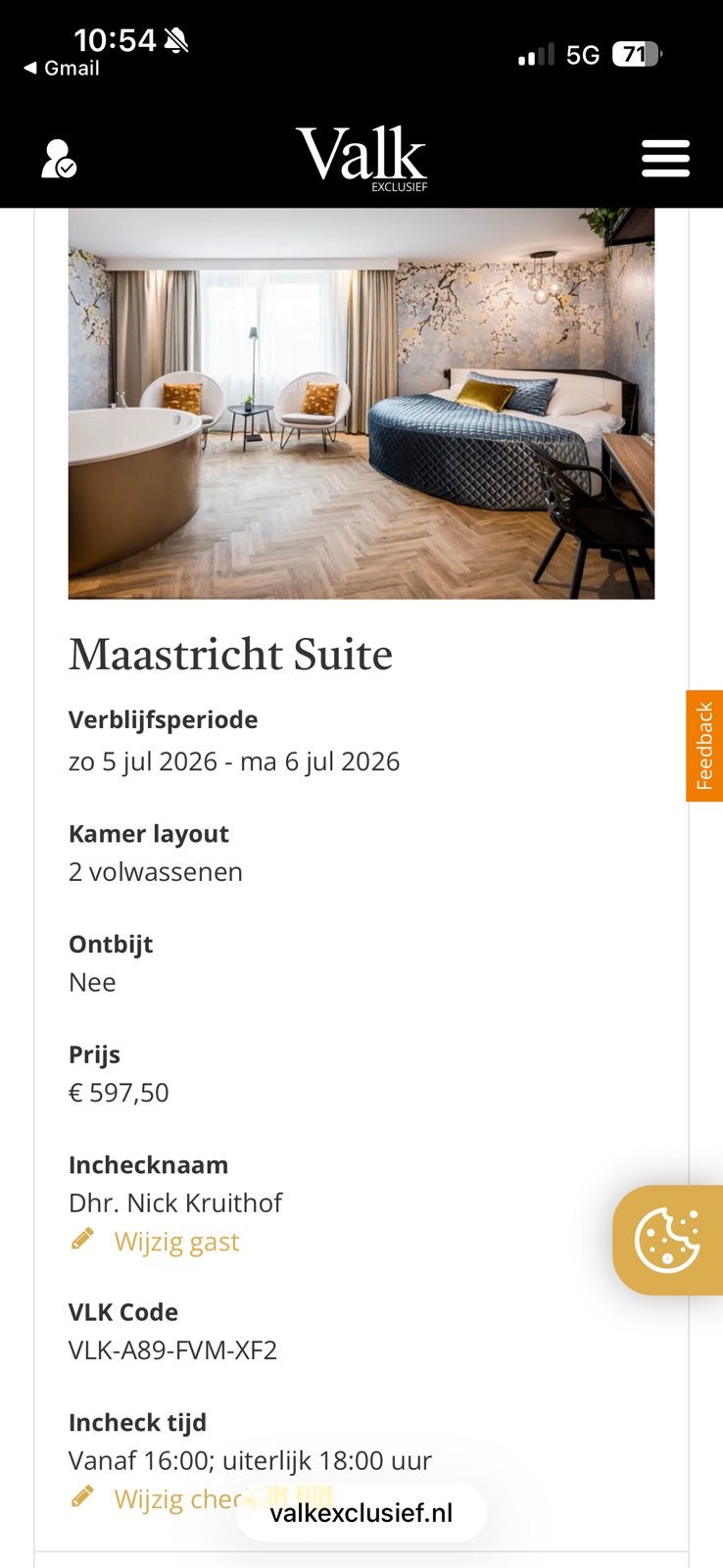 Van der valk suite 5 juli tot 6 juli, Twee personen, 1 overnachting