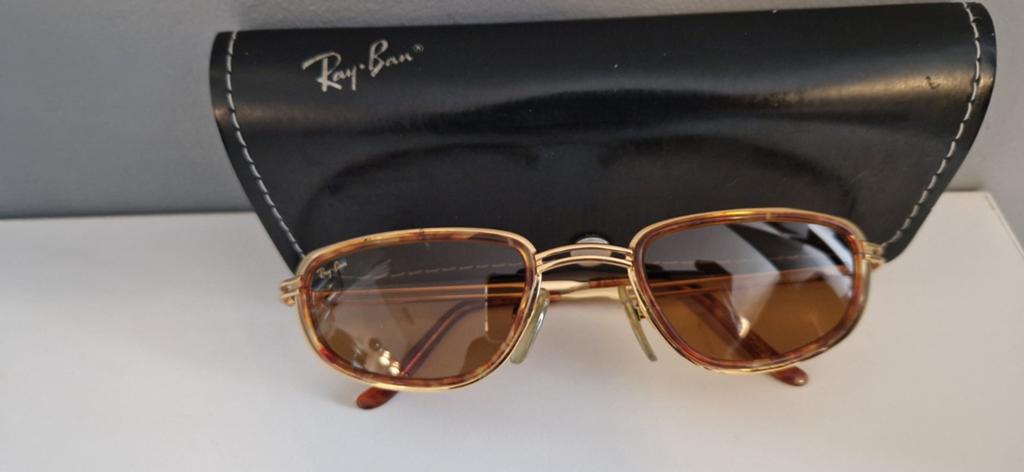Vintage  Ray Ban – 90s oval/cat-eye – goud tortois, Ophalen of Verzenden, Bruin, Ray-Ban