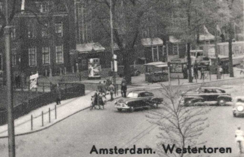 972196 Amsterdam 1957 Westertoren Gelopen met zegel, Ophalen of Verzenden, 1940 tot 1960, Gelopen, Noord-Holland