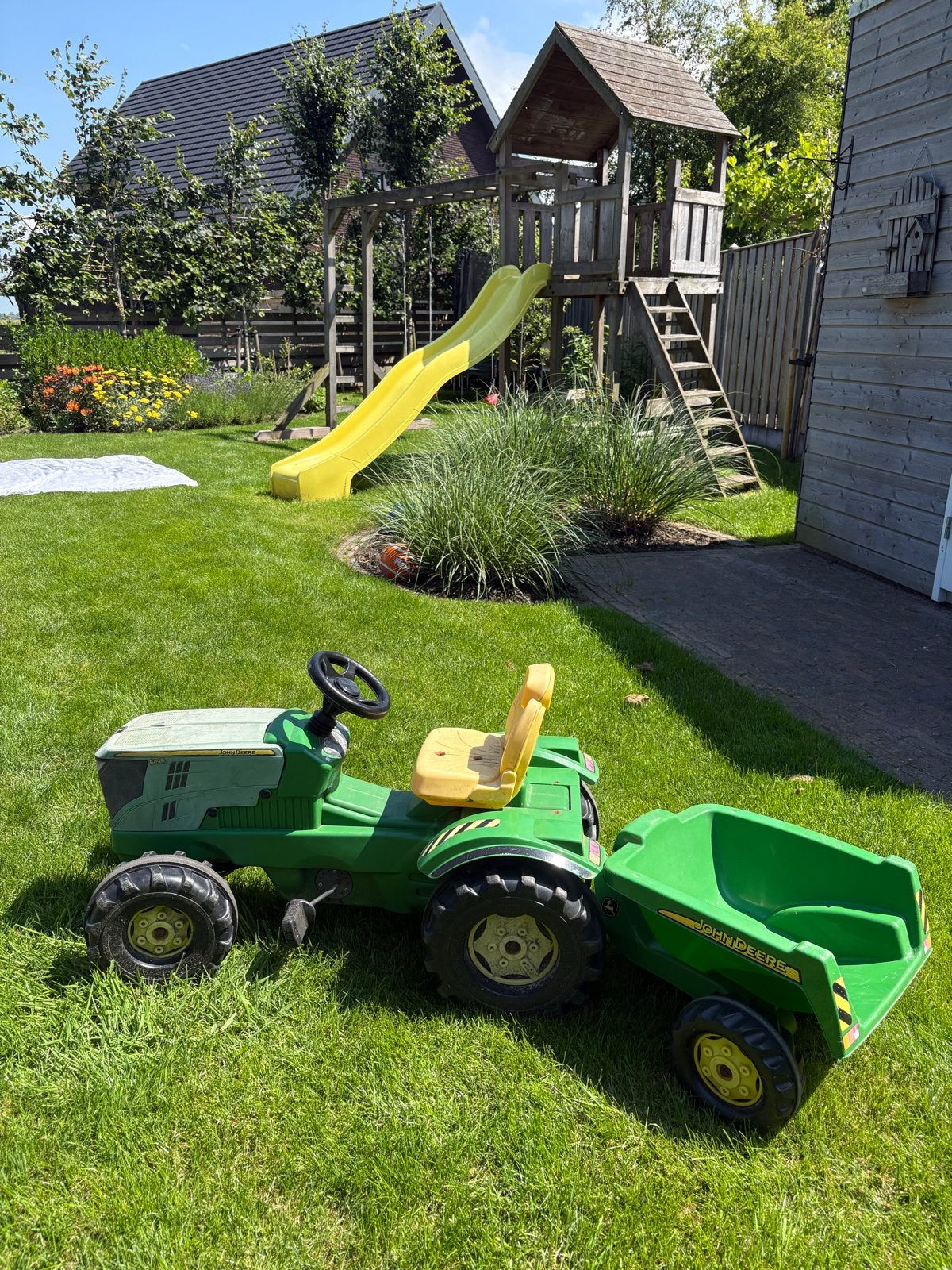 John Deere traptractor met aanhanger, Ophalen, Gebruikt, Trapvoertuig