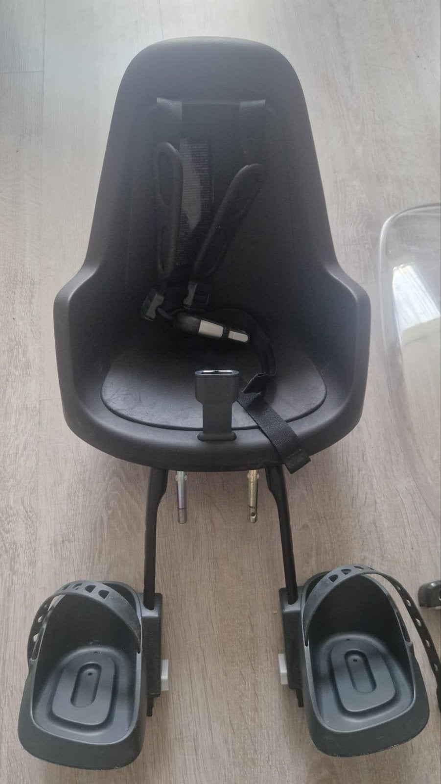Bobike Exclusive Mini Fietszitje met Windscherm, Ophalen, Voetsteuntjes, Voorzitje, Zo goed als nieuw