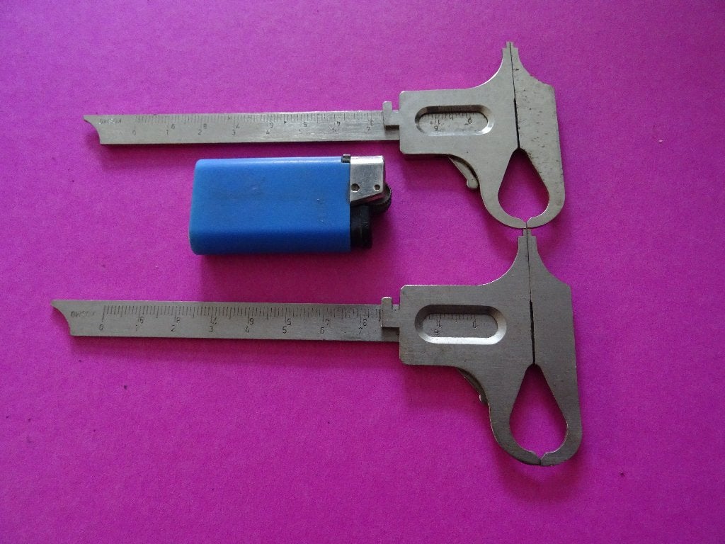 2 OUDE ANTIEKE SCHUIFMATEN GEREEDSCHAP SCHUIFMAAT, Ophalen of Verzenden