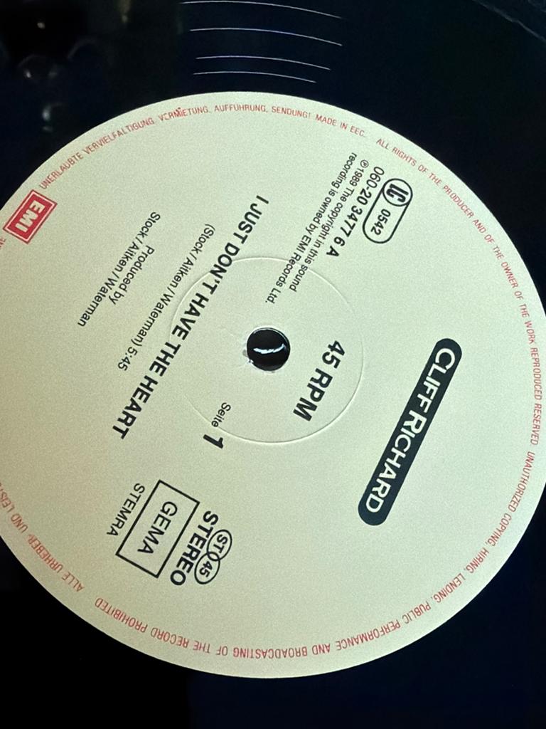 Cliff Richard - I Just Don't Have The Heart 12" Maxi-Single, Gebruikt, Maxi-single, 1980 - 1989, Pop