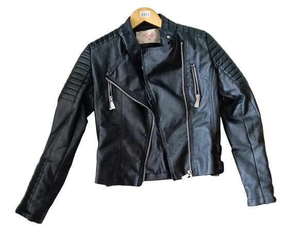 Cool black motorbike look-alike jacket., Maat 38/40 (M), Zwart, Ophalen of Verzenden, Zo goed als nieuw